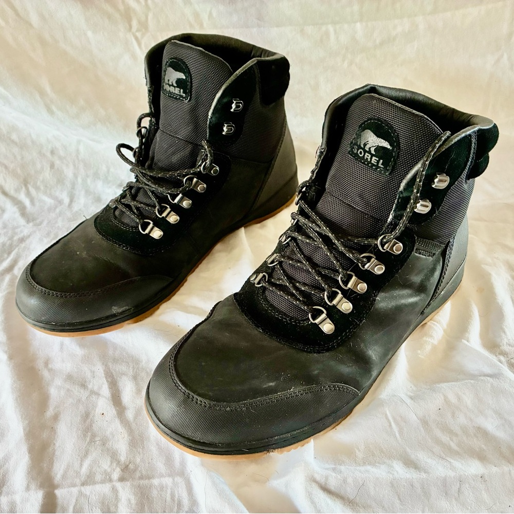 Sorel Men's Black and Brown Lace-Up Outdoor Boots